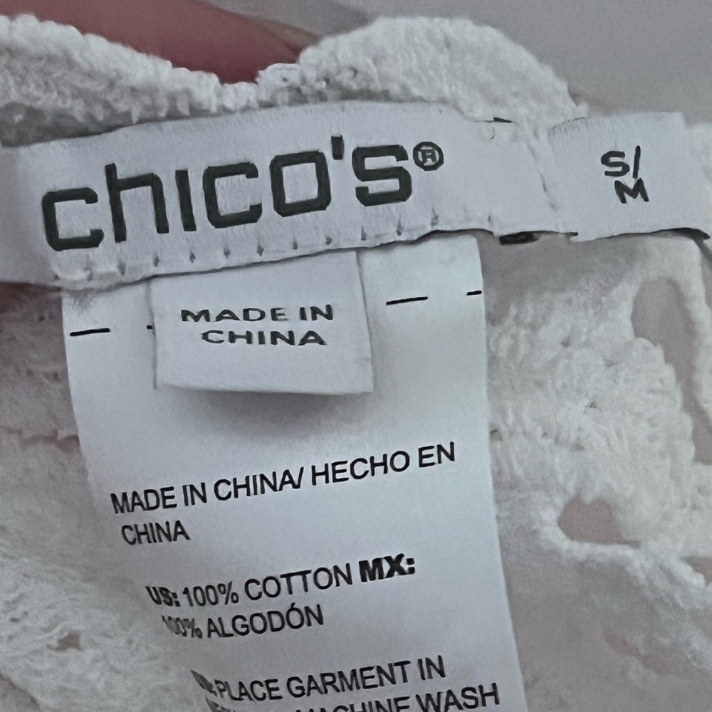 Chico's White Lace Poncho - Picture 4 of 6